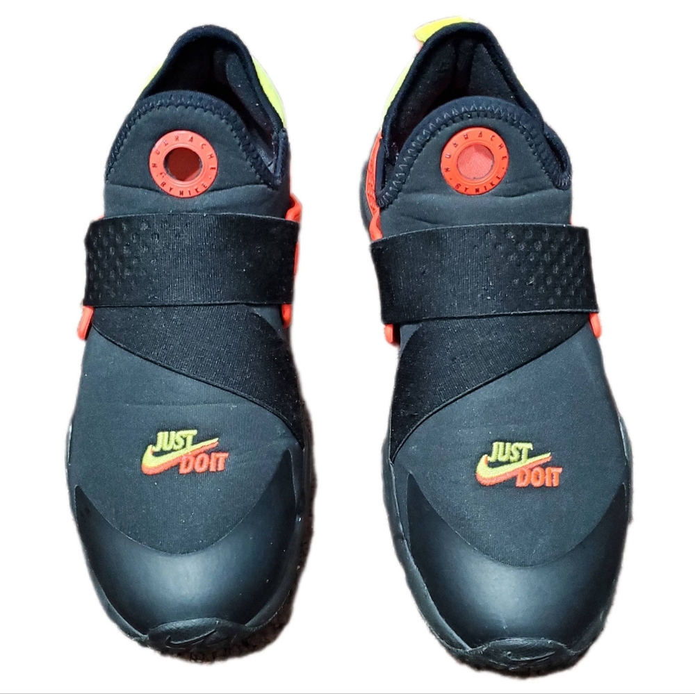 Nike Huarache Extreme SE JDI Black Orange Volt Just Do It Sneakers GS 8 Women's